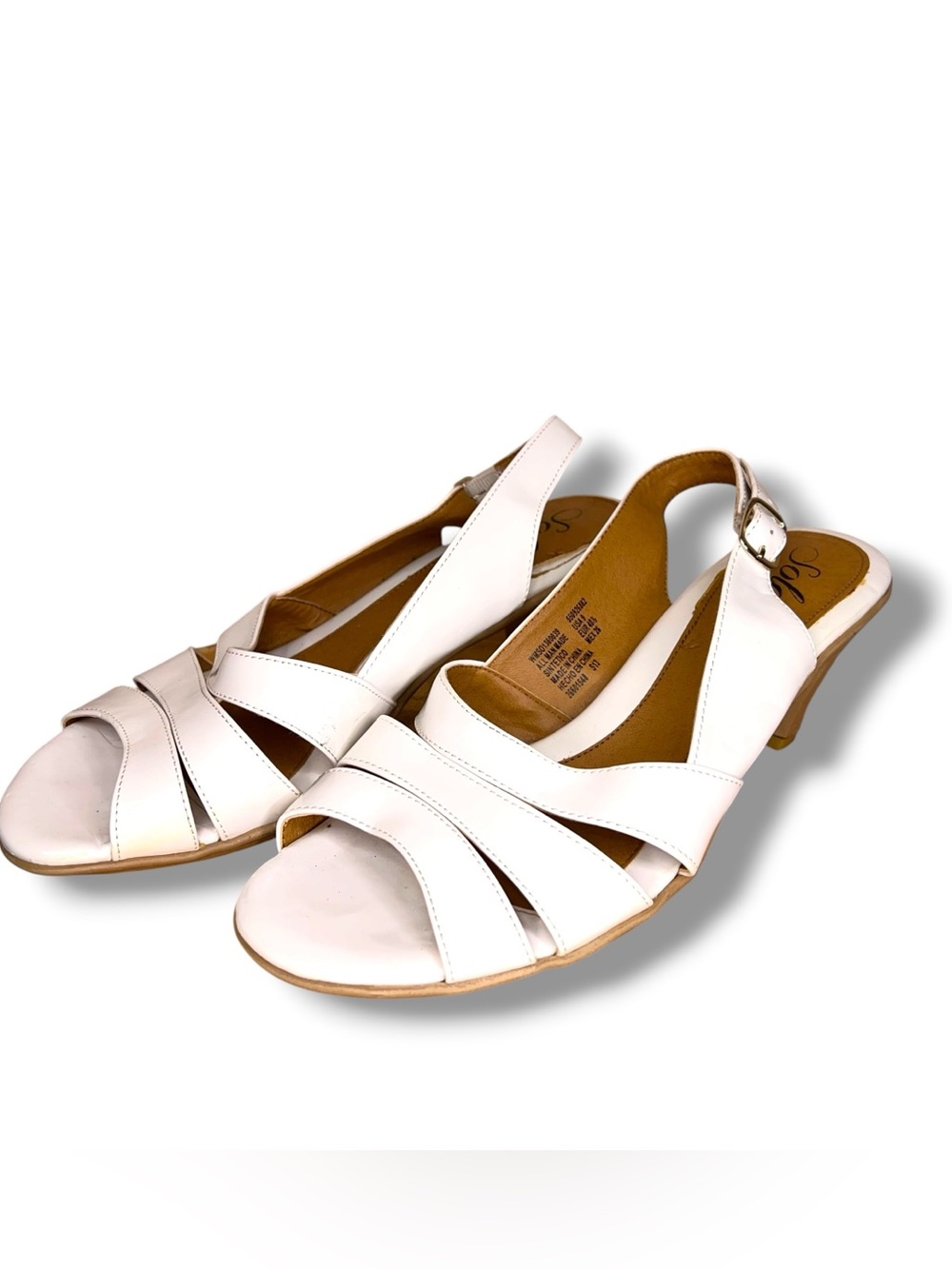 Size 9 Solos By Softspots White Retro Shoes Tiki Pinup Rockabilly Sling Back